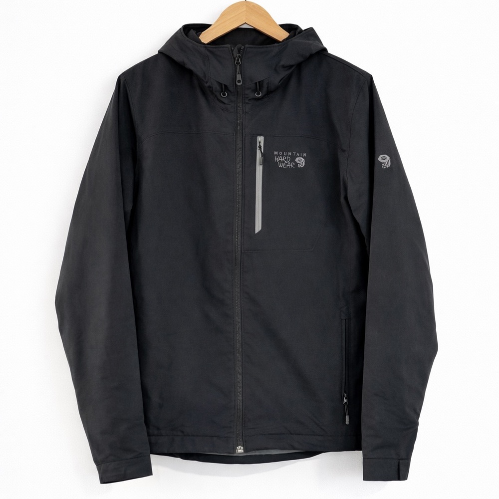 Mountain Hardwear Men’s Jacket – Black Lightweight Insulated Hooded Coat - Small